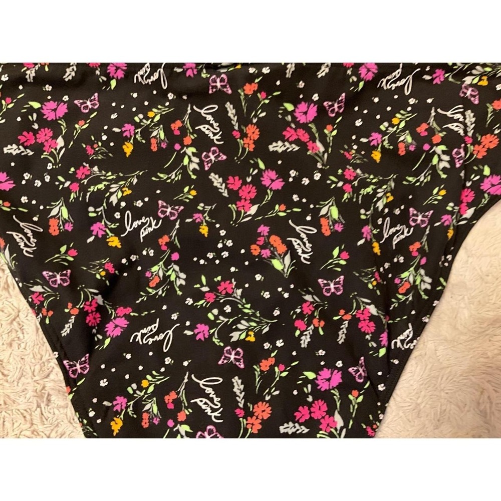 Victoria's Secret NWT PINK Adaptive Magnetic Floral Bikini Panties Black L - Picture 5 of 8
